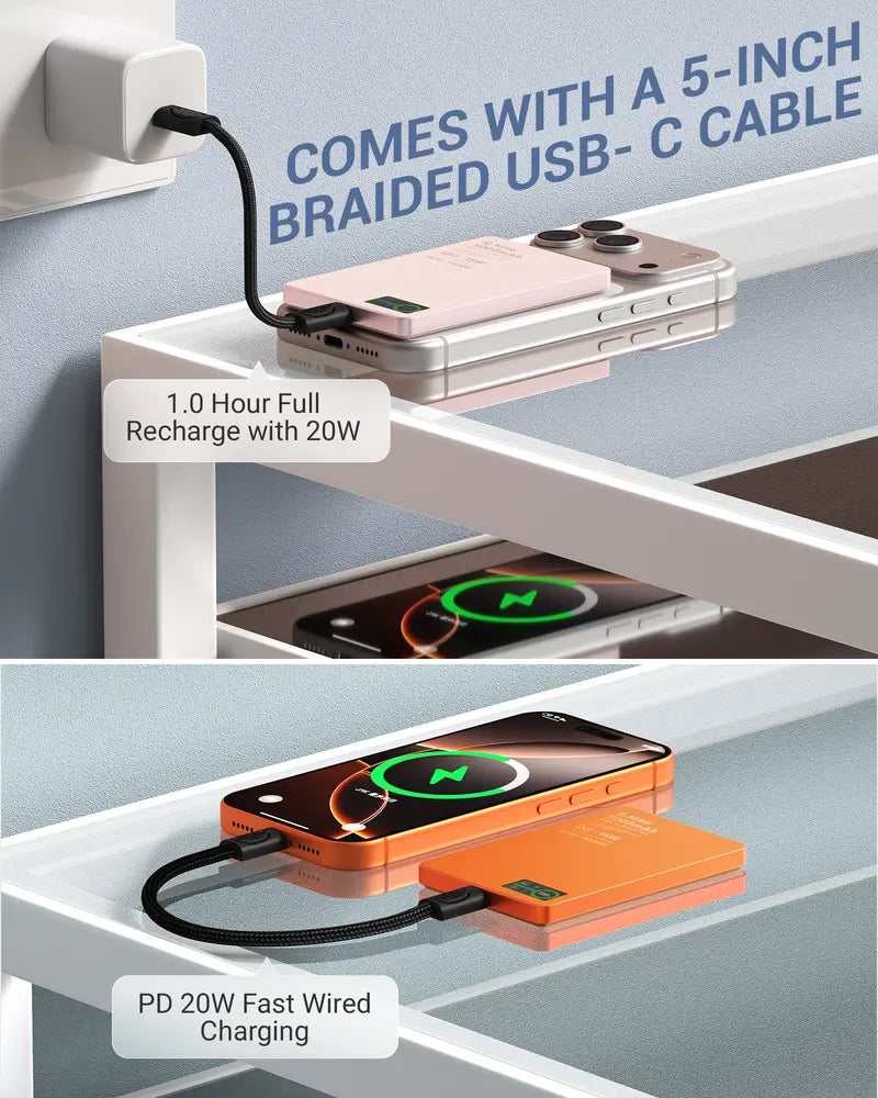 Ultra-Slim Magnetic Power Bank – 15W Fast Charge