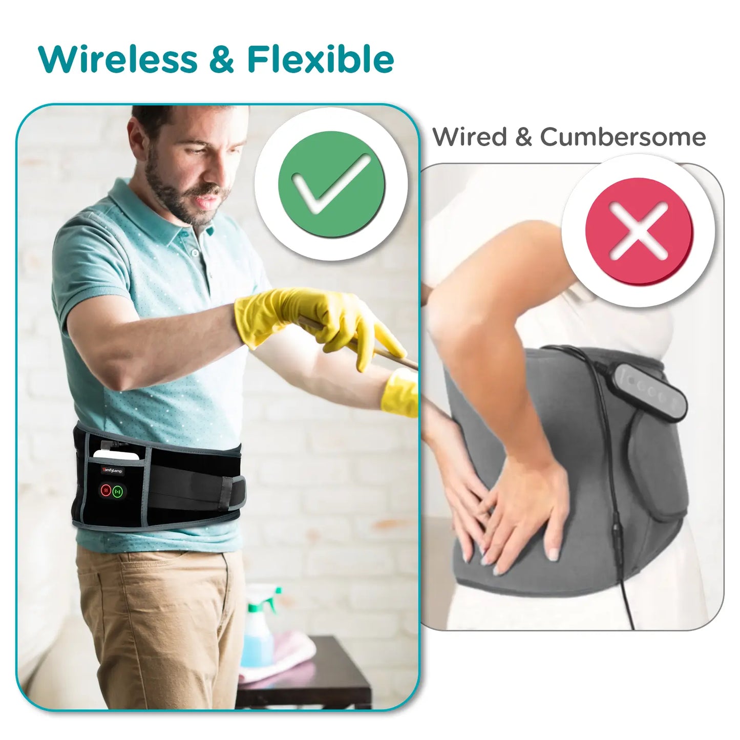 GLWRIA™ Kabelloser Rückenmassagegurt - Wärme + Vibrationstherapie