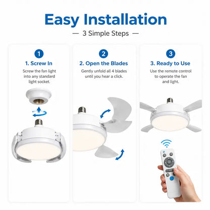 5-in-1 Retractable Ceiling Fan Light – 4-Head Screw-In LED Breeze