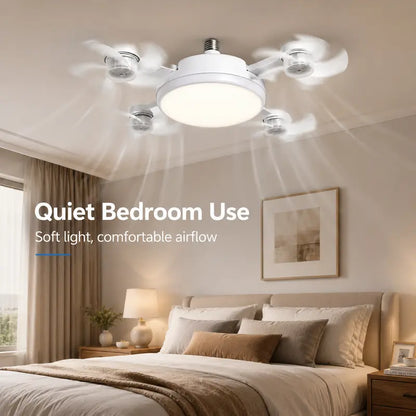 5-in-1 Retractable Ceiling Fan Light – 4-Head Screw-In LED Breeze