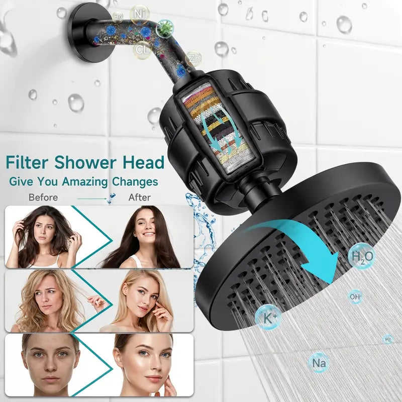 20-Stage Filtered Shower Head: High Pressure Chrome