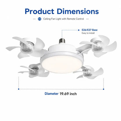 5-in-1 Retractable Ceiling Fan Light – 4-Head Screw-In LED Breeze