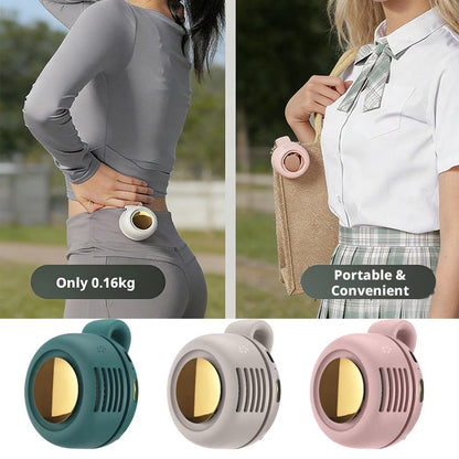 GLWRIA Silent Bladeless Clip Fan – 360° Hands-Free Waist Cooler