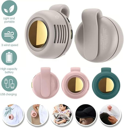 GLWRIA Silent Bladeless Clip Fan – 360° Hands-Free Waist Cooler