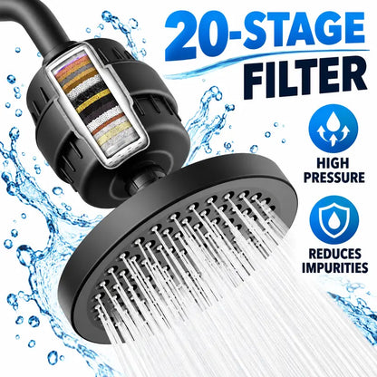 20-Stage Filtered Shower Head: High Pressure Chrome