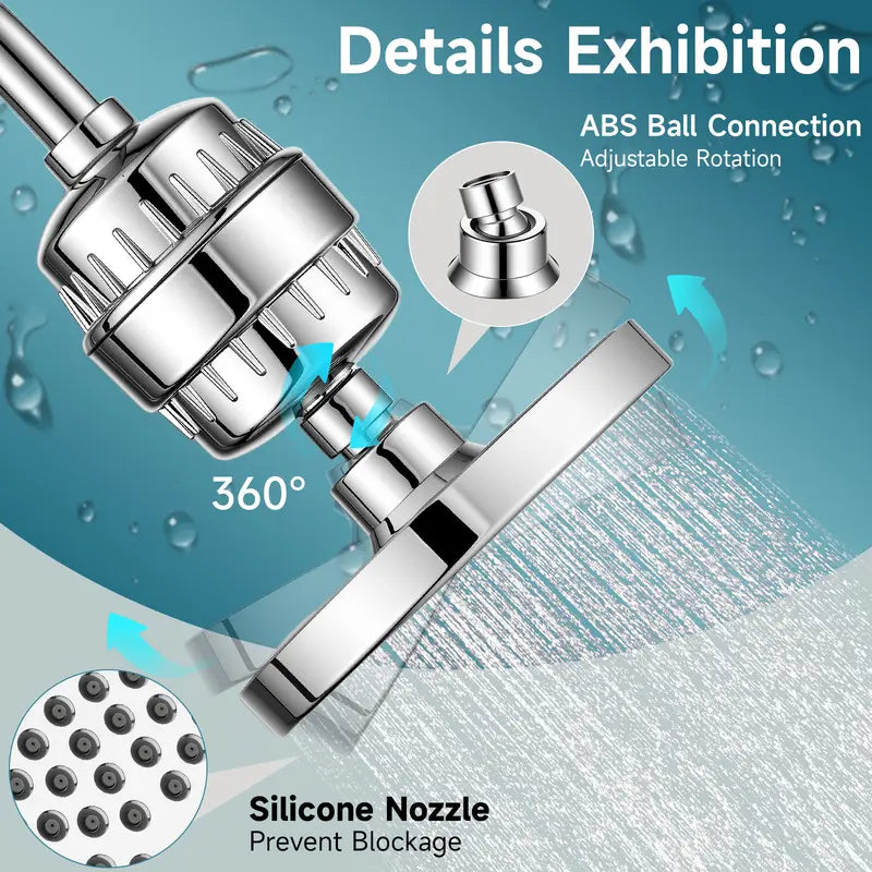 20-Stage Filtered Shower Head: High Pressure Chrome