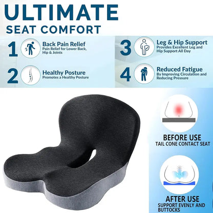 GLWRIA Ergonomic Seat Cushion – Sciatica Relief Pillow