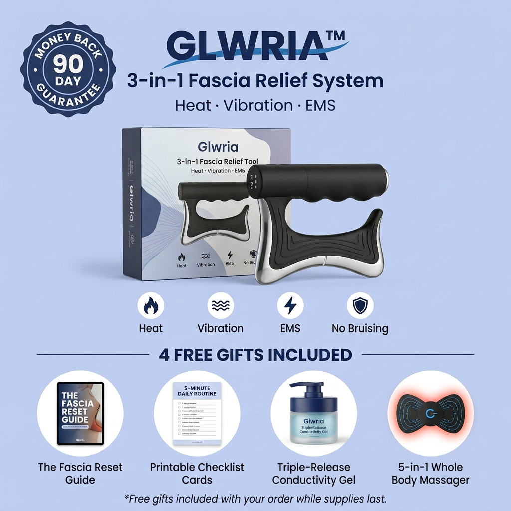 Glwria™ 3-in-1 Fascia Relief System - Heat · Vibration · EMS