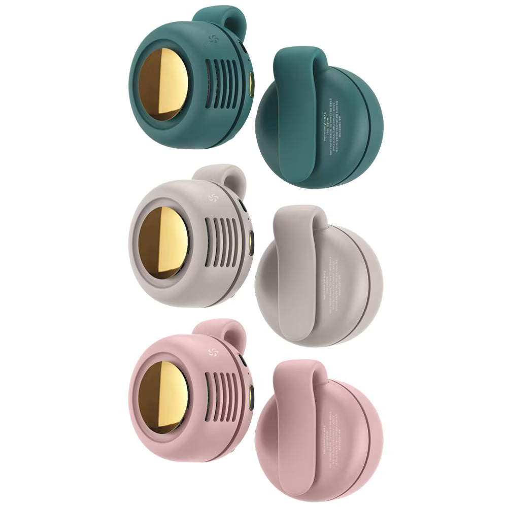 GLWRIA Silent Bladeless Clip Fan – 360° Hands-Free Waist Cooler
