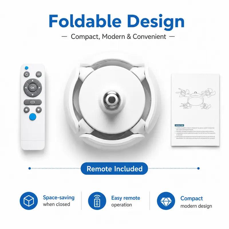 5-in-1 Retractable Ceiling Fan Light – 4-Head Screw-In LED Breeze