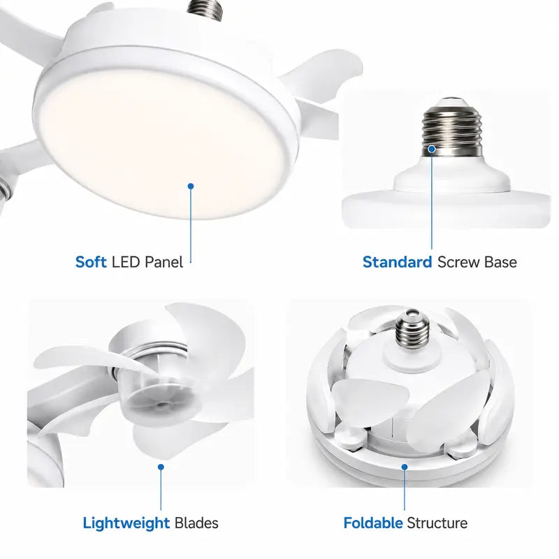 5-in-1 Retractable Ceiling Fan Light – 4-Head Screw-In LED Breeze