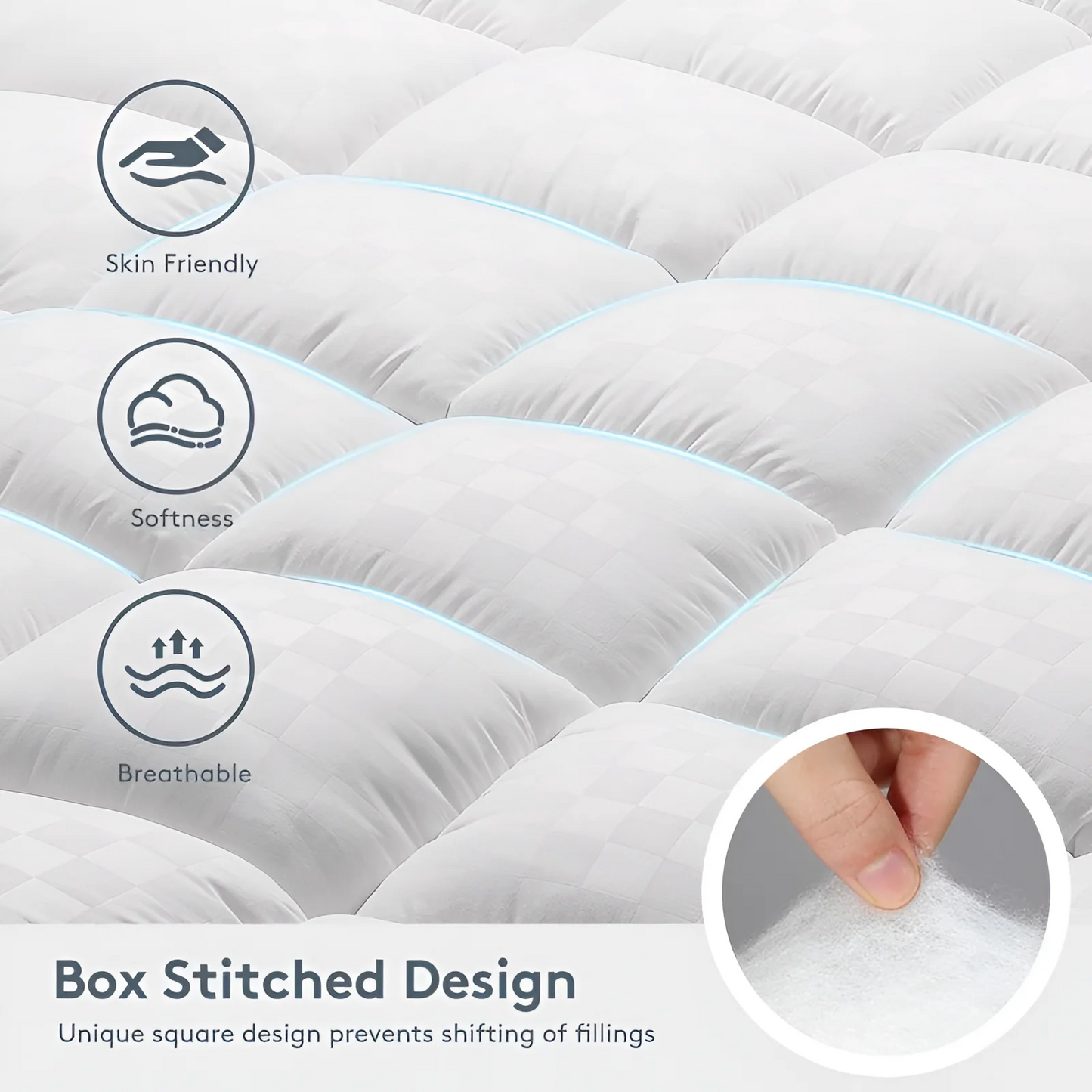 Breathable & Fluffy Soft  1000GSM Quilted Luxury Extra Thick Mattress