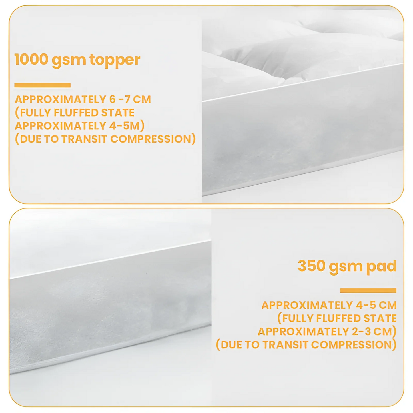 Breathable & Fluffy Soft  1000GSM Quilted Luxury Extra Thick Mattress