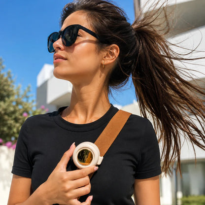 GLWRIA Silent Bladeless Clip Fan – 360° Hands-Free Waist Cooler