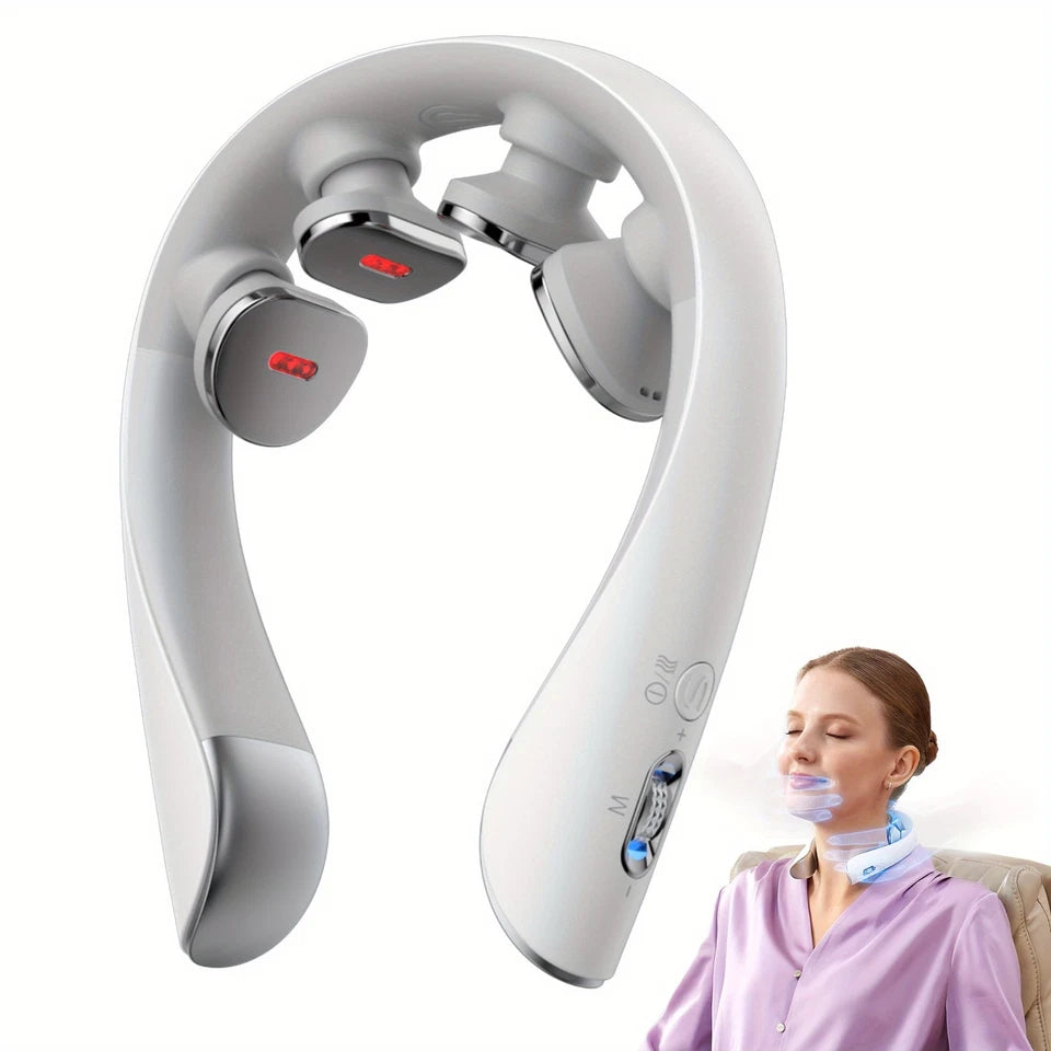 GLWRIA Ultra-Light EMS Neck Massager: 4D Heat + Vibration Relief