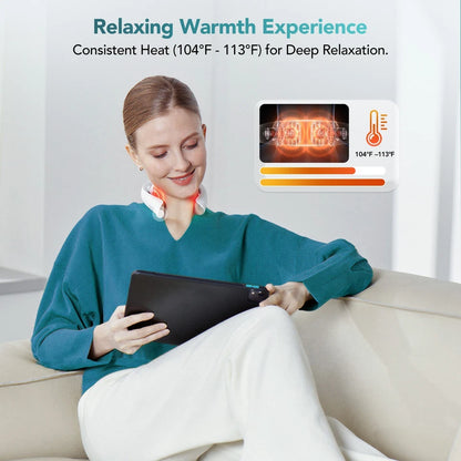 GLWRIA Ultra-Light EMS Neck Massager: 4D Heat + Vibration Relief